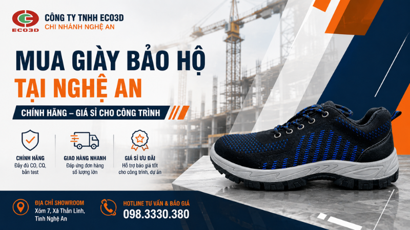 Mua giày bảo hộ tại Nghệ An chính hãng giá sỉ cho công trình
